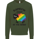 Rainbow Sheep Funny Gay Pride Day LGBT Mens Sweatshirt Jumper Forest Green