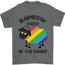 Rainbow Sheep Funny Gay Pride Day LGBT Mens T-Shirt Cotton Gildan Charcoal