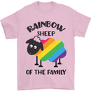 Rainbow Sheep Funny Gay Pride Day LGBT Mens T-Shirt Cotton Gildan Light Pink