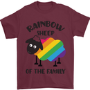 Rainbow Sheep Funny Gay Pride Day LGBT Mens T-Shirt Cotton Gildan Maroon