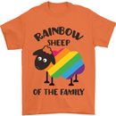 Rainbow Sheep Funny Gay Pride Day LGBT Mens T-Shirt Cotton Gildan Orange