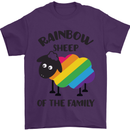 Rainbow Sheep Funny Gay Pride Day LGBT Mens T-Shirt Cotton Gildan Purple