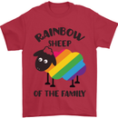Rainbow Sheep Funny Gay Pride Day LGBT Mens T-Shirt Cotton Gildan Red