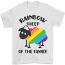 Rainbow Sheep Funny Gay Pride Day LGBT Mens T-Shirt Cotton Gildan White