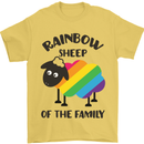 Rainbow Sheep Funny Gay Pride Day LGBT Mens T-Shirt Cotton Gildan Yellow