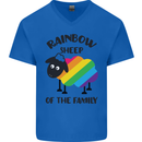 Rainbow Sheep Funny Gay Pride Day LGBT Mens V-Neck Cotton T-Shirt Royal Blue