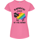 Rainbow Sheep Funny Gay Pride Day LGBT Womens Petite Cut T-Shirt Azalea