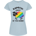 Rainbow Sheep Funny Gay Pride Day LGBT Womens Petite Cut T-Shirt Light Blue