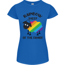 Rainbow Sheep Funny Gay Pride Day LGBT Womens Petite Cut T-Shirt Royal Blue