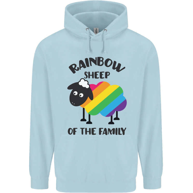 Rainbow Sheep Funny LGBT Gay Pride Day Mens 80% Cotton Hoodie Light Blue