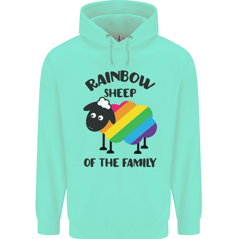 Rainbow Sheep Funny LGBT Gay Pride Day Mens 80% Cotton Hoodie Peppermint