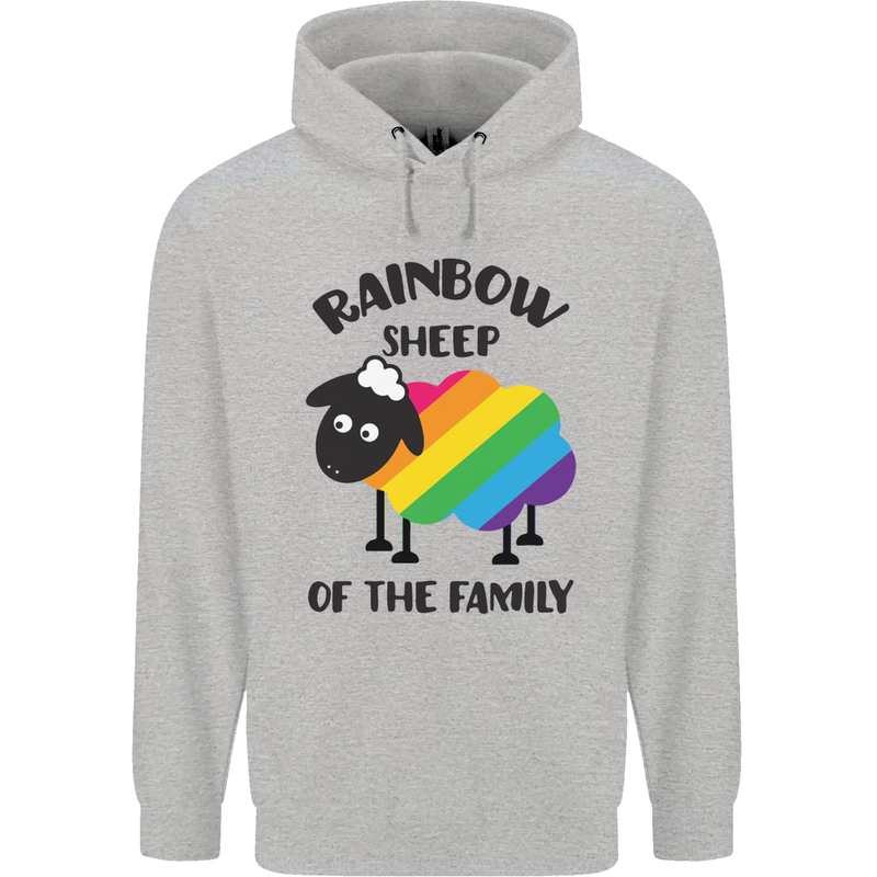 Rainbow Sheep Funny LGBT Gay Pride Day Mens 80% Cotton Hoodie Sports Grey