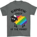 Rainbow Sheep Funny LGBT Gay Pride Day Mens T-Shirt Cotton Gildan Charcoal