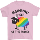 Rainbow Sheep Funny LGBT Gay Pride Day Mens T-Shirt Cotton Gildan Light Pink
