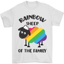 Rainbow Sheep Funny LGBT Gay Pride Day Mens T-Shirt Cotton Gildan White