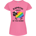 Rainbow Sheep Funny LGBT Gay Pride Day Womens Petite Cut T-Shirt Azalea