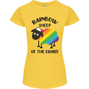 Rainbow Sheep Funny LGBT Gay Pride Day Womens Petite Cut T-Shirt Yellow