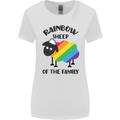 Rainbow Sheep Funny LGBT Gay Pride Day Womens Wider Cut T-Shirt White