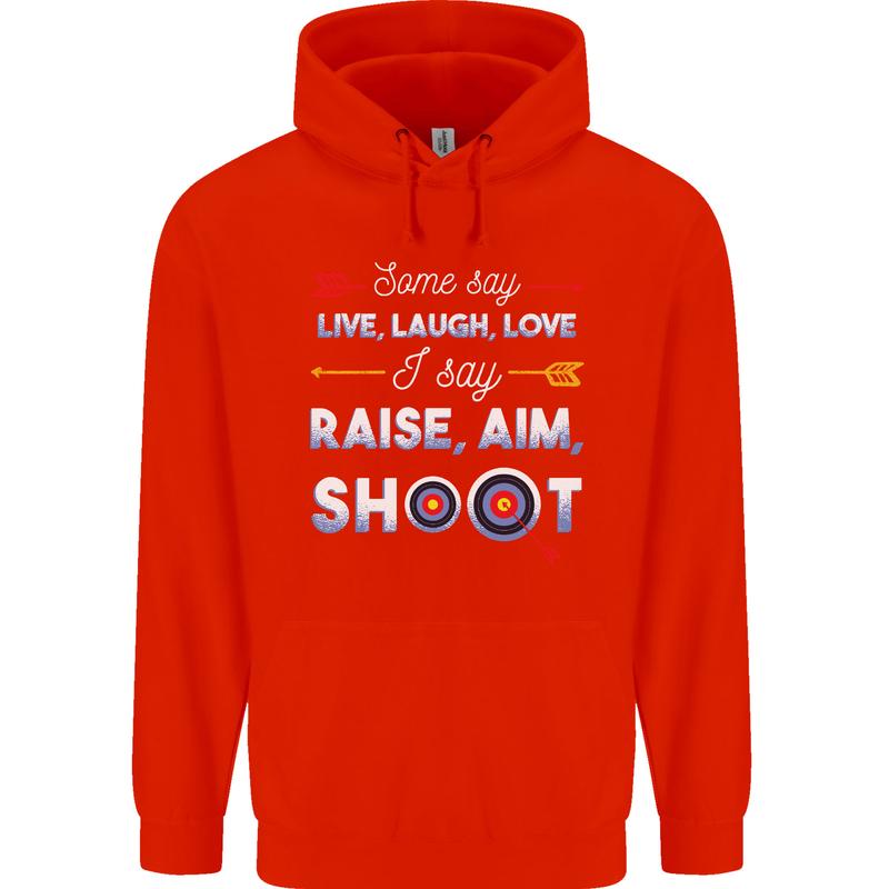 Raise Aim Shoot Funny Archery Archer Childrens Kids Hoodie Bright Red