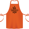 Raise Aim Shoot Funny Archery Archer Cotton Apron 100% Organic Orange