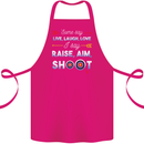 Raise Aim Shoot Funny Archery Archer Cotton Apron 100% Organic Pink