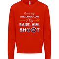 Raise Aim Shoot Funny Archery Archer Kids Sweatshirt Jumper Bright Red
