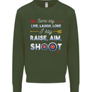 Raise Aim Shoot Funny Archery Archer Kids Sweatshirt Jumper Forest Green