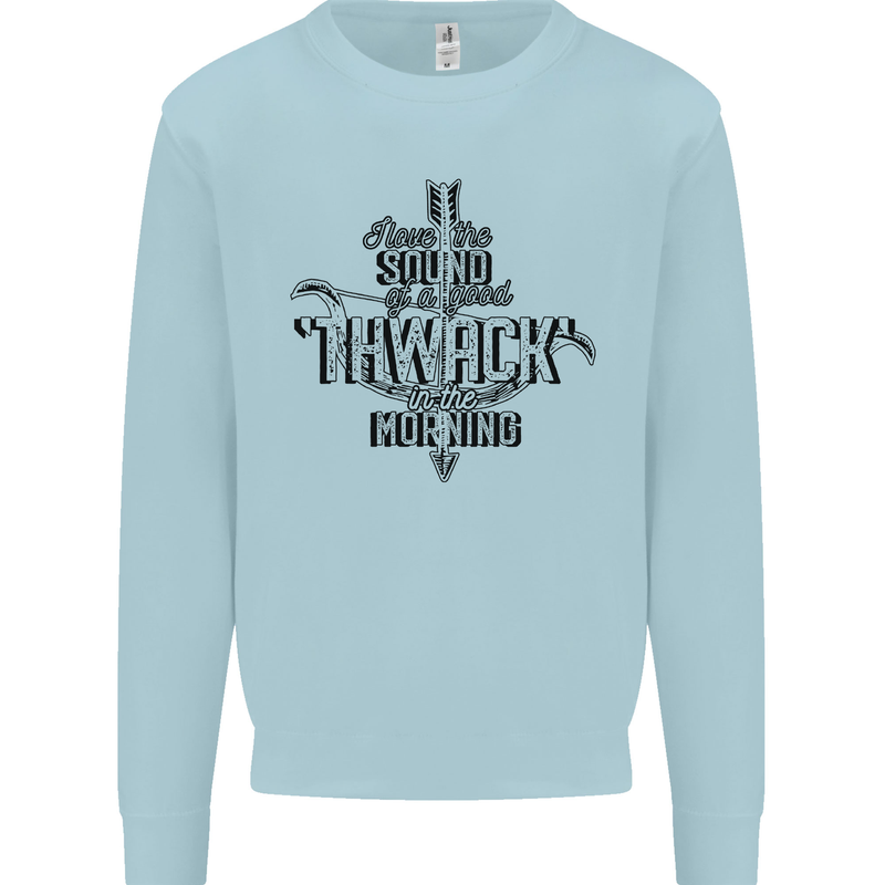 Raise Aim Shoot Funny Archery Archer Kids Sweatshirt Jumper Light Blue