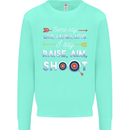Raise Aim Shoot Funny Archery Archer Kids Sweatshirt Jumper Peppermint