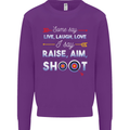 Raise Aim Shoot Funny Archery Archer Kids Sweatshirt Jumper Purple