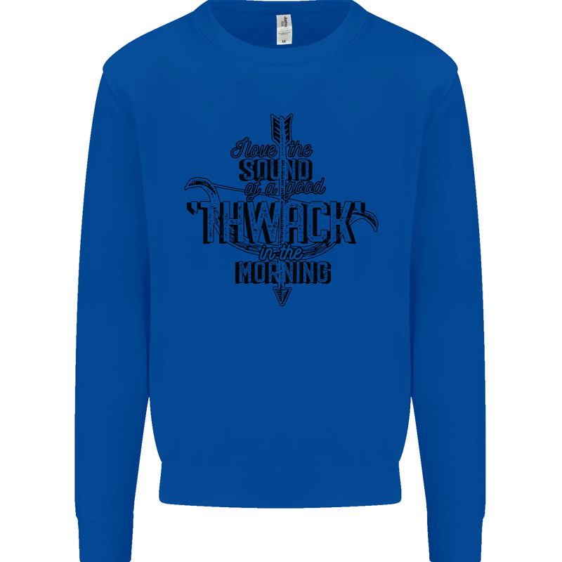 Raise Aim Shoot Funny Archery Archer Kids Sweatshirt Jumper Royal Blue