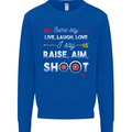 Raise Aim Shoot Funny Archery Archer Kids Sweatshirt Jumper Royal Blue