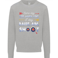 Raise Aim Shoot Funny Archery Archer Kids Sweatshirt Jumper Sports Grey
