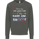 Raise Aim Shoot Funny Archery Archer Kids Sweatshirt Jumper Storm Grey