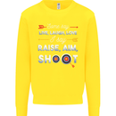 Raise Aim Shoot Funny Archery Archer Kids Sweatshirt Jumper Yellow