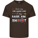 Raise Aim Shoot Funny Archery Archer Kids T-Shirt Childrens Chocolate