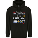 Raise Aim Shoot Funny Archery Archer Mens 80% Cotton Hoodie Black