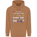 Raise Aim Shoot Funny Archery Archer Mens 80% Cotton Hoodie Caramel Latte