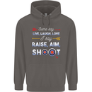 Raise Aim Shoot Funny Archery Archer Mens 80% Cotton Hoodie Charcoal