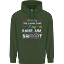 Raise Aim Shoot Funny Archery Archer Mens 80% Cotton Hoodie Forest Green