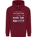 Raise Aim Shoot Funny Archery Archer Mens 80% Cotton Hoodie Maroon