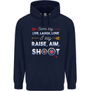 Raise Aim Shoot Funny Archery Archer Mens 80% Cotton Hoodie Navy Blue