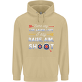 Raise Aim Shoot Funny Archery Archer Mens 80% Cotton Hoodie Sand