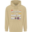Raise Aim Shoot Funny Archery Archer Mens 80% Cotton Hoodie Sand