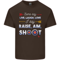 Raise Aim Shoot Funny Archery Archer Mens Cotton T-Shirt Tee Top Dark Chocolate