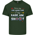 Raise Aim Shoot Funny Archery Archer Mens Cotton T-Shirt Tee Top Forest Green