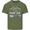 Raise Aim Shoot Funny Archery Archer Mens Cotton T-Shirt Tee Top Military Green