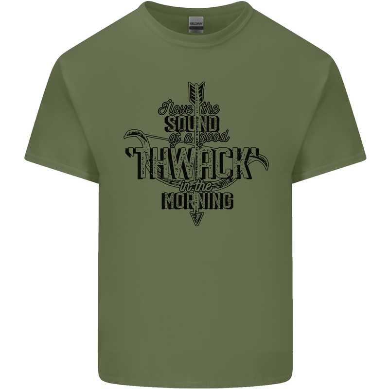 Raise Aim Shoot Funny Archery Archer Mens Cotton T-Shirt Tee Top Military Green