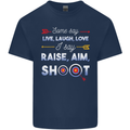 Raise Aim Shoot Funny Archery Archer Mens Cotton T-Shirt Tee Top Navy Blue