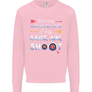 Raise Aim Shoot Funny Archery Archer Mens Sweatshirt Jumper Light Pink
